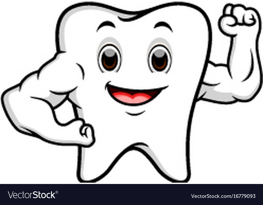 Strong tooth cartoon