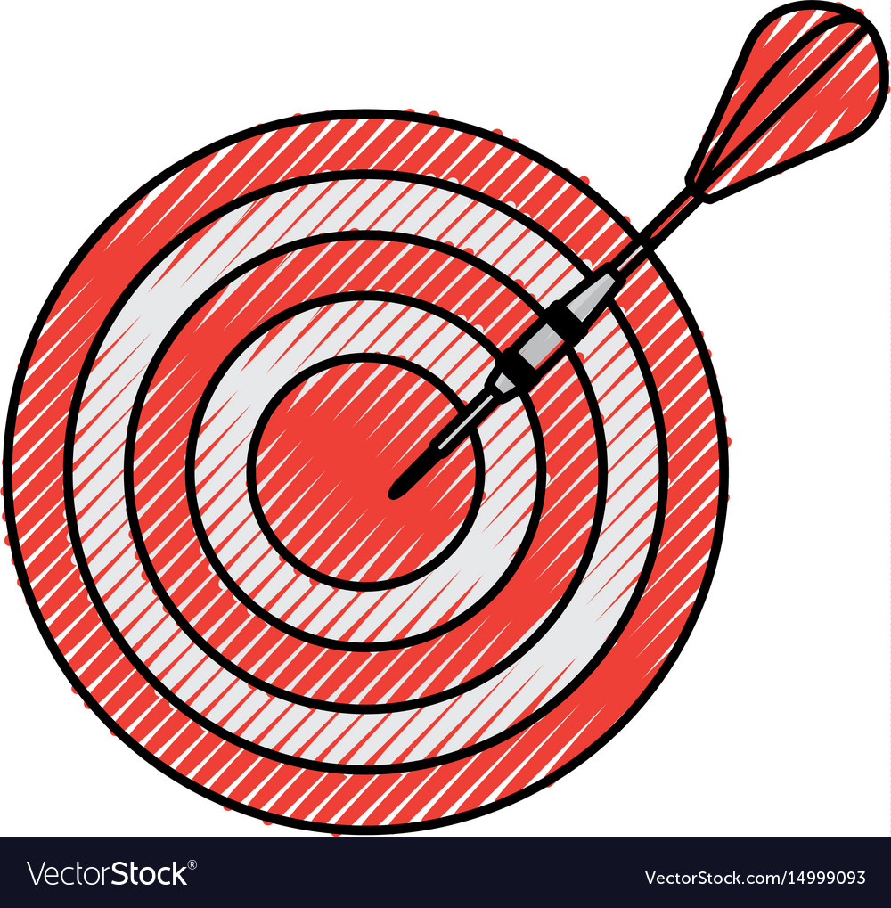 Target goal with dart isolated icon