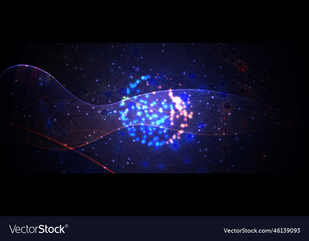 Technology data background idea of global vector image Technology data background idea of global