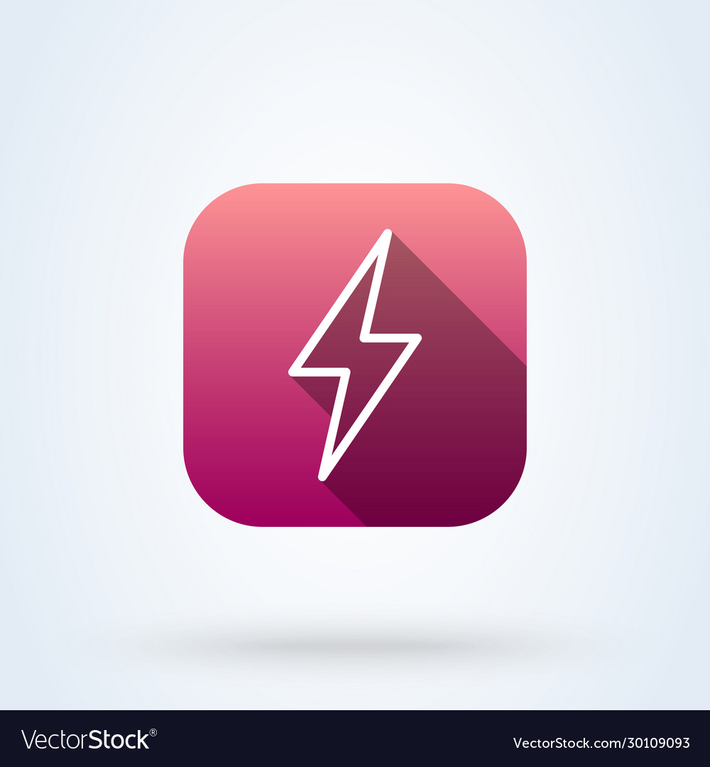 Thunder and lightning line art simple modern
