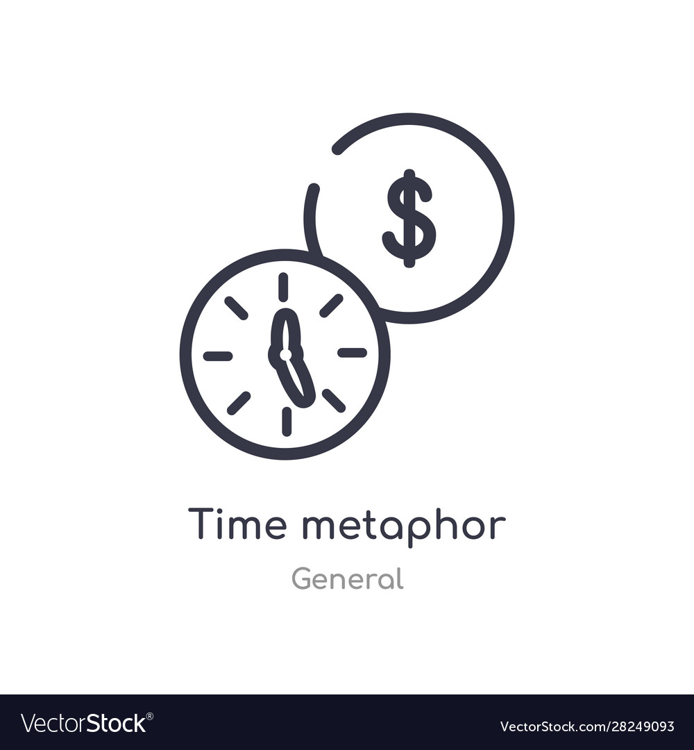 Time metaphor outline icon isolated line from Vector Image