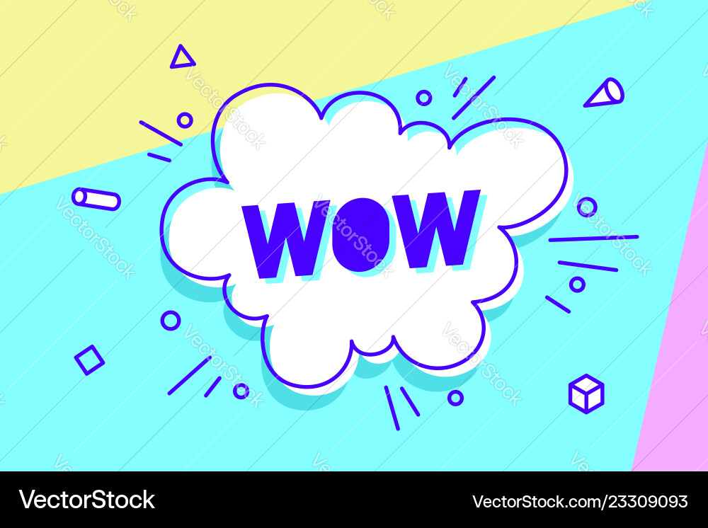 Wow speech bubble banner poster Royalty Free Vector Image