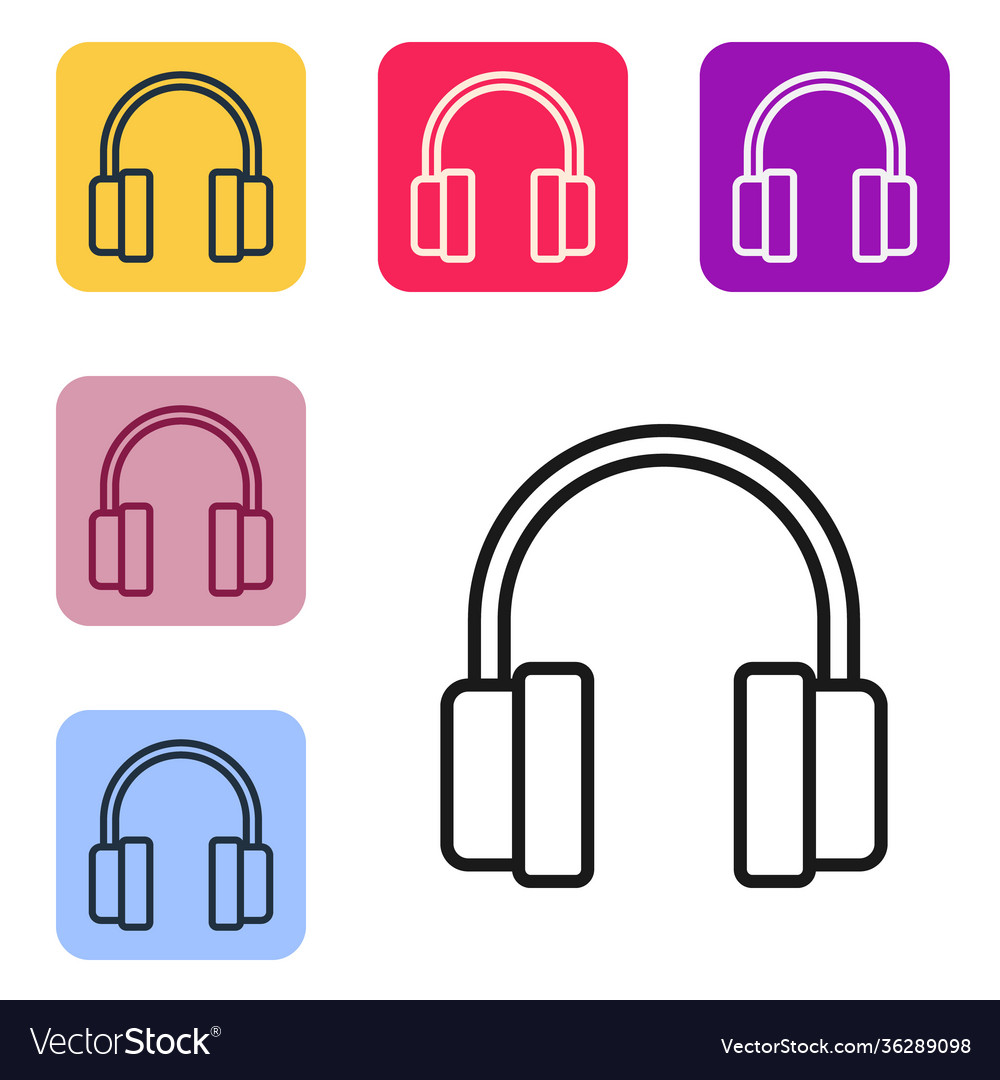 Schwarze Kopfhörer Ikone isoliert auf weiß