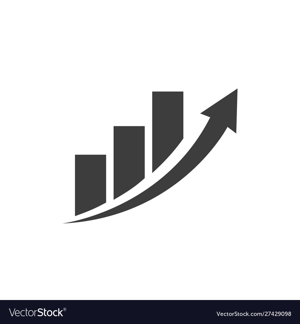 Business chart icon with arrow Royalty Free Vector Image