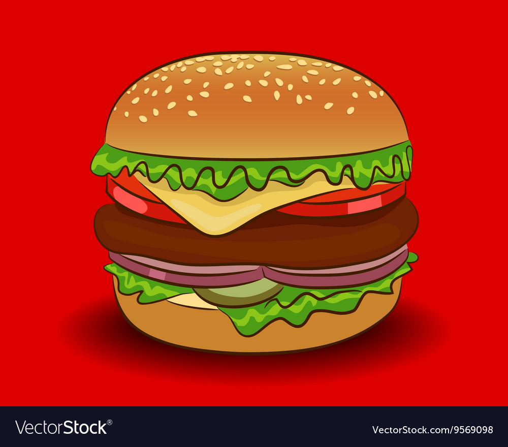 Classic burger Royalty Free Vector Image - VectorStock