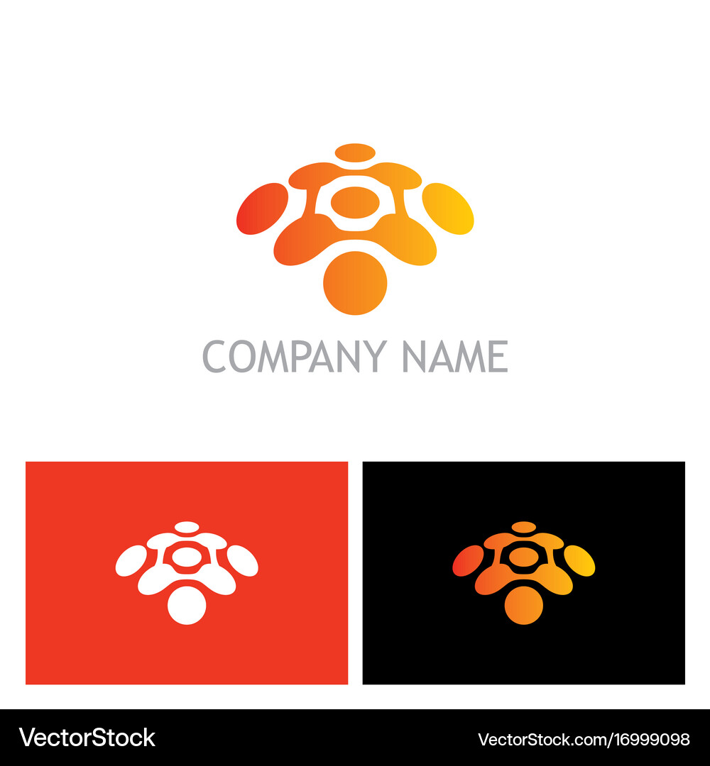 Dot connection technology logo Royalty Free Vector Image