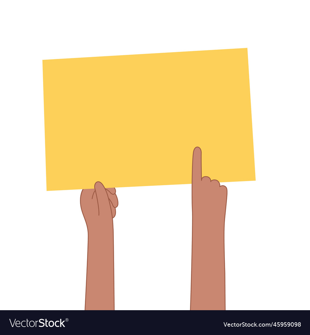 Empty banner in hand