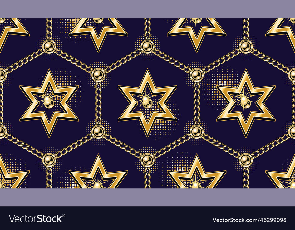 Geometric pattern with hexagons chains stars Vector Image Geometric pattern with hexagons chains stars