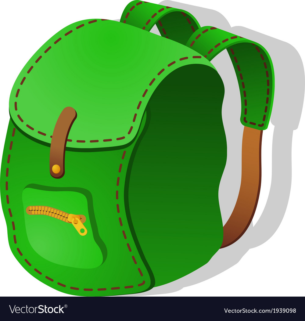 Green backpack Royalty Free Vector Image VectorStock