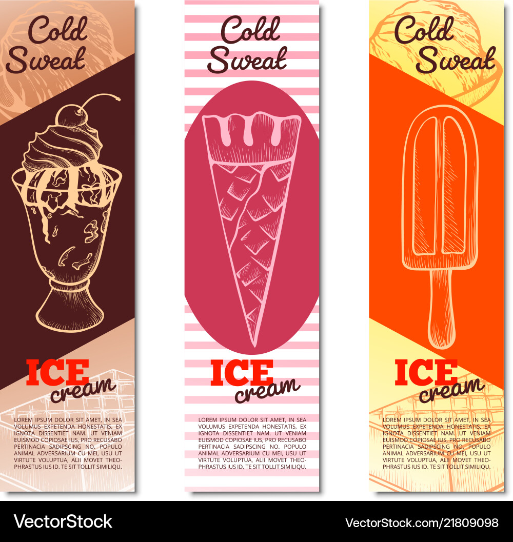 Ice Cream Vertical Banner With Copy Space Vector Image