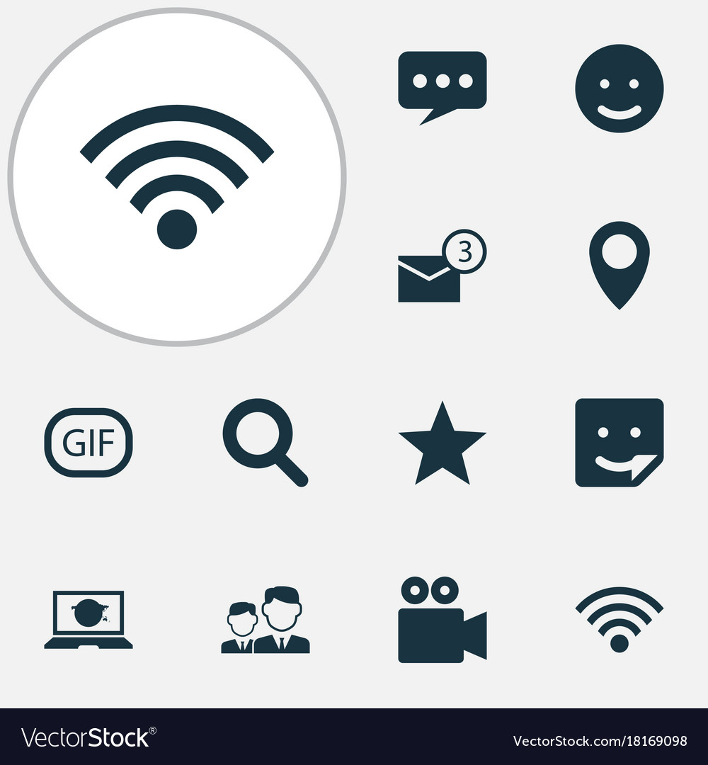 Internet icons set collection of chat inbox