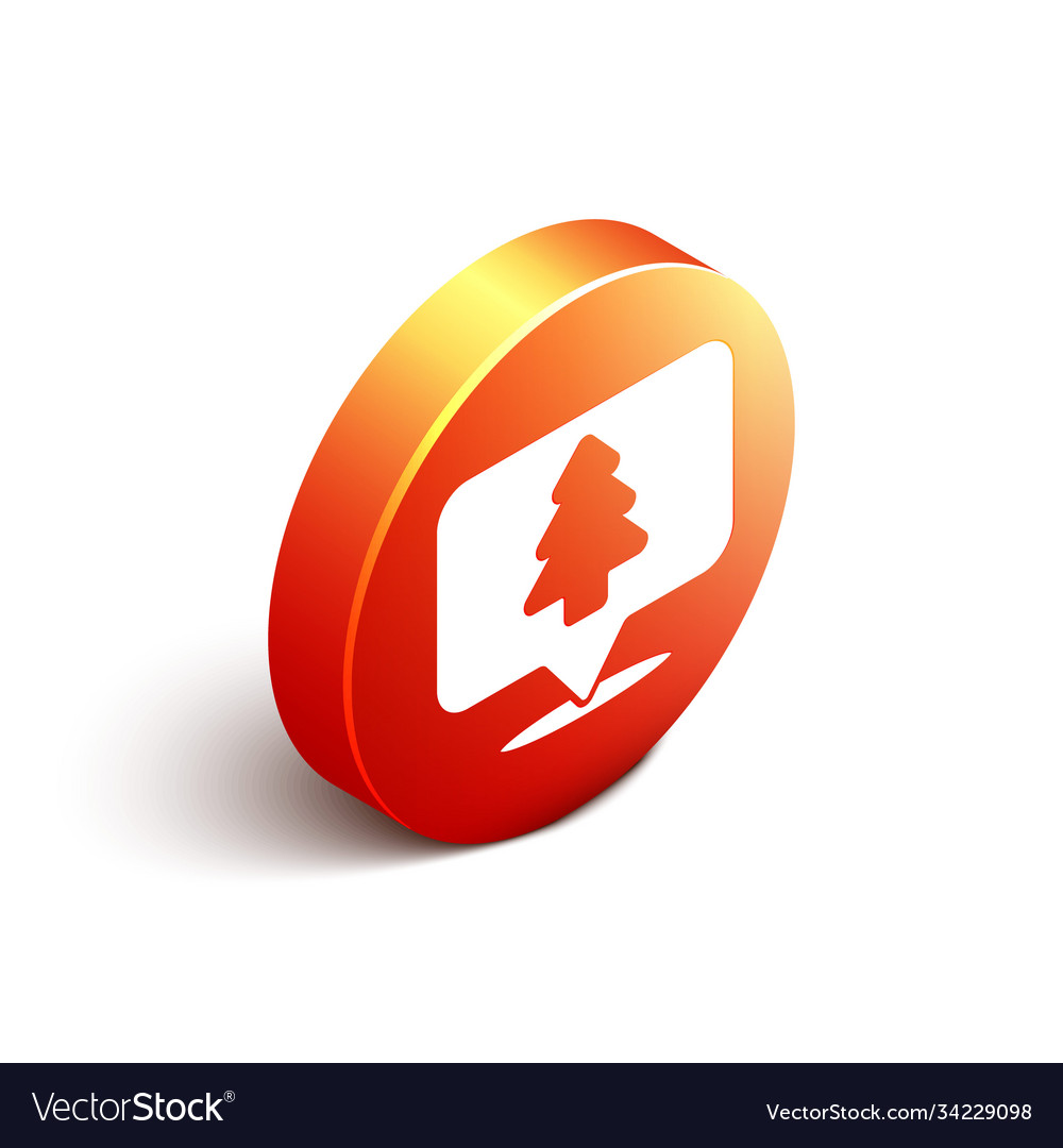 Isometric location forest on a map icon Vector Image Isometric location forest on a map icon