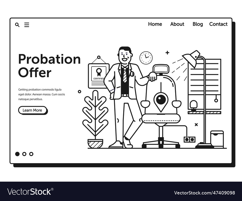 Job application form web page landing template vector image Job application form web page landing template