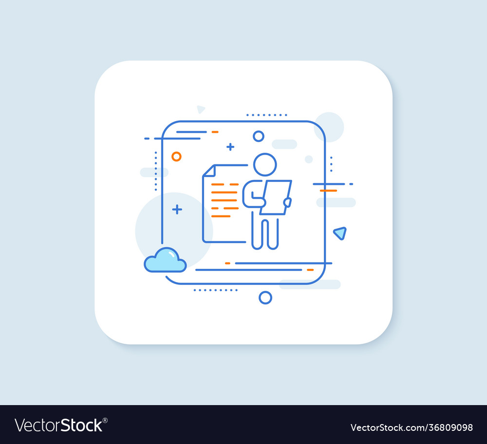 Job interview document line icon cv file page vector image Job interview document line icon cv file page