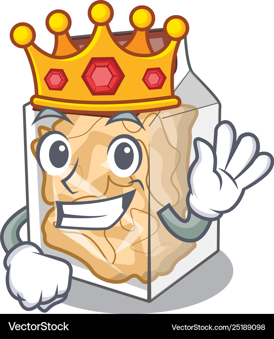 King pork rinds in character plastic Royalty Free Vector