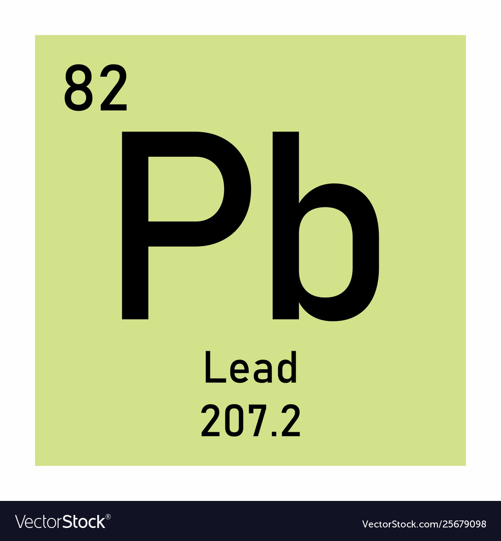 Lead chemical symbol Royalty Free Vector Image