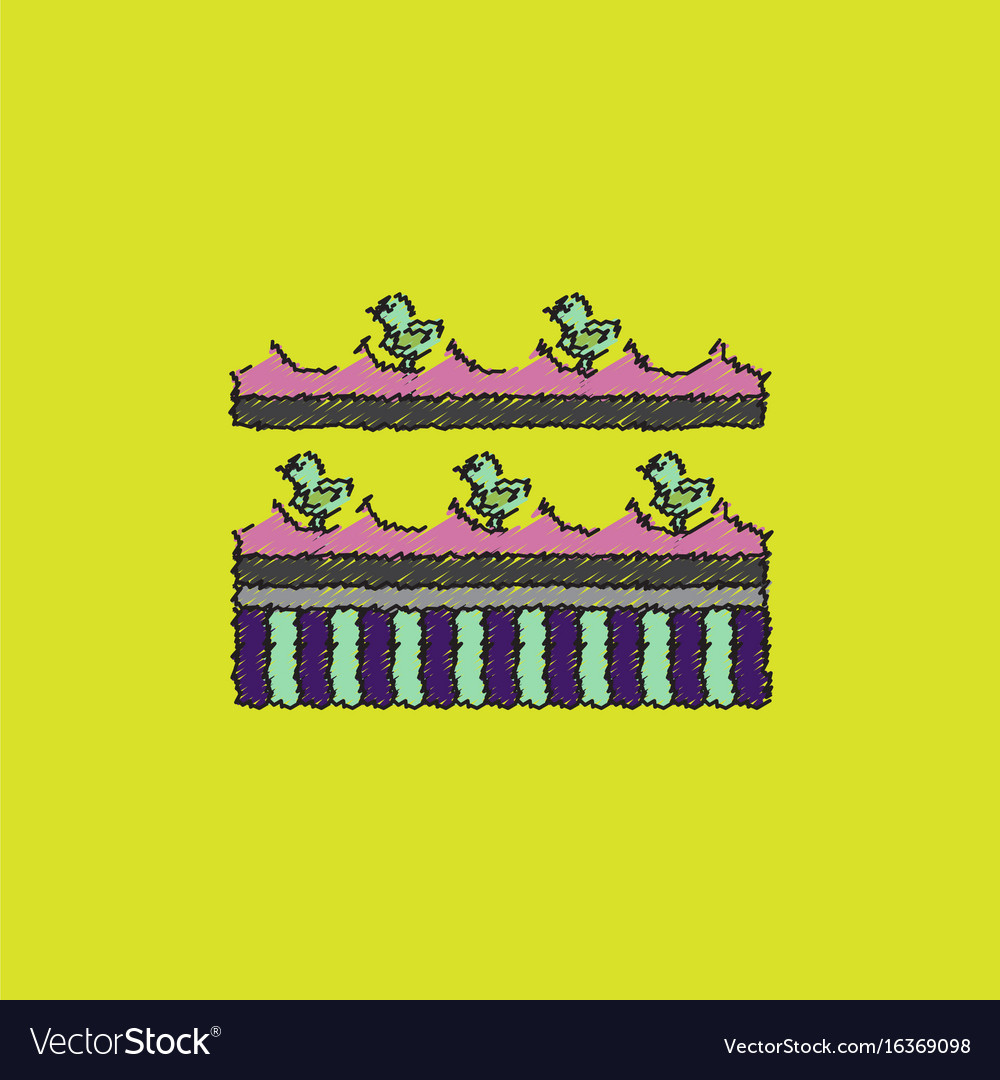 Merry-go-round icon in hatching style