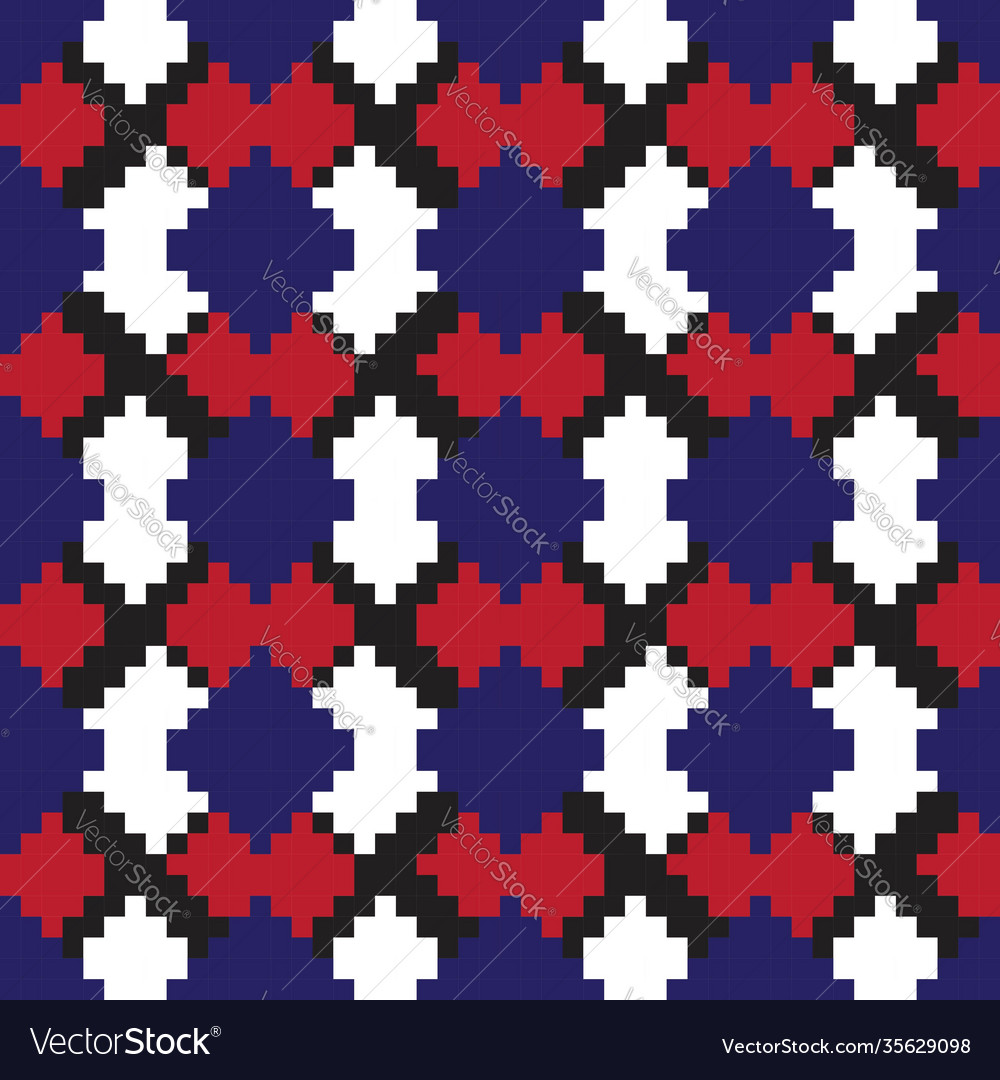 Red argyle seamless pattern background vector image Red argyle seamless pattern background