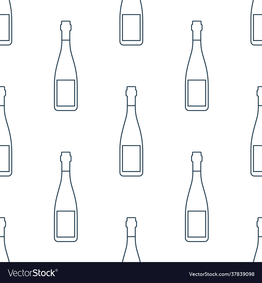 Red wine bottles seamless pattern line art style Vector Image Red wine bottles seamless pattern line art style