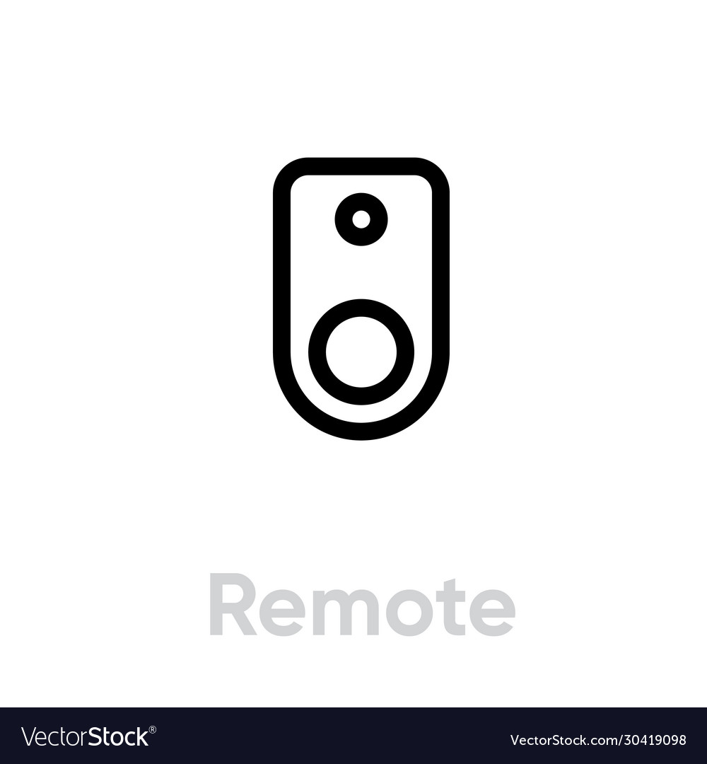Remote Control Icon - Editable Outline