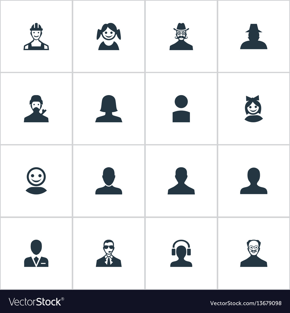 Set of simple member icons