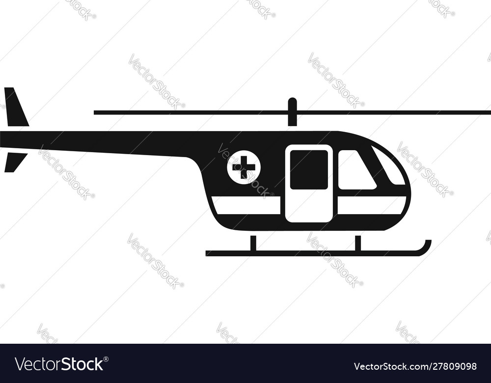 Sky Ambulance Helicopter Icon Simple Style Vector Image