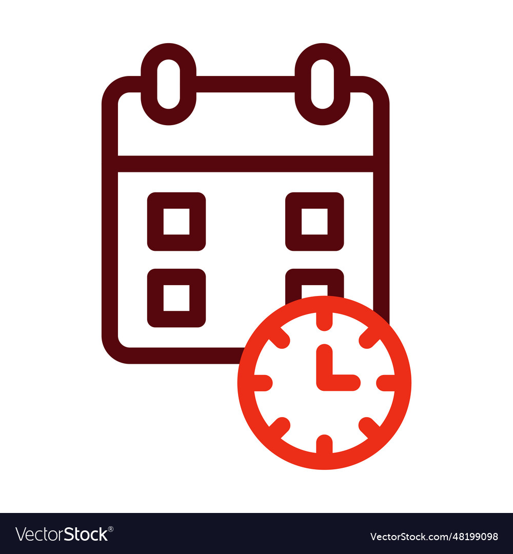 Timetable glyph two color icon for personal