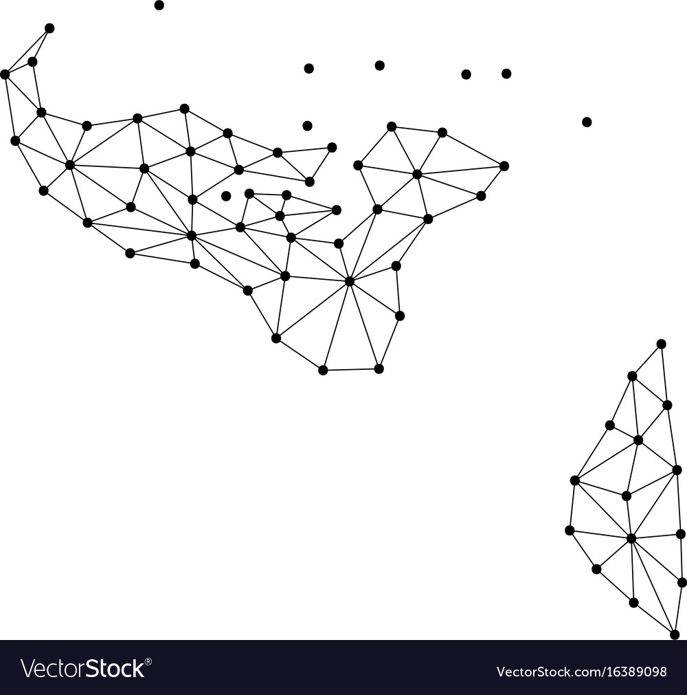 Tonga Karte von polygonalen Mosaiklinien Netzwerkstrahlen