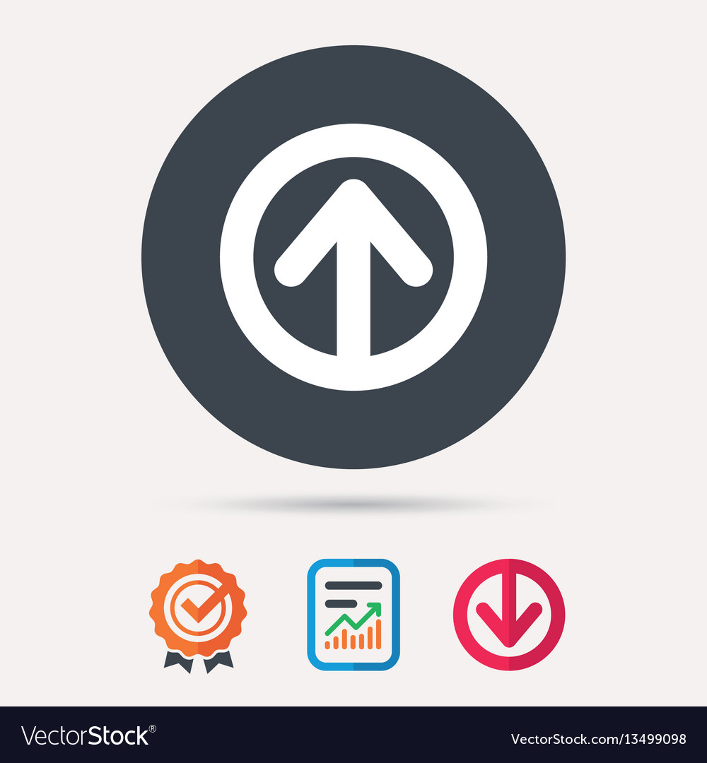 Upload icon load internet data sign Royalty Free Vector