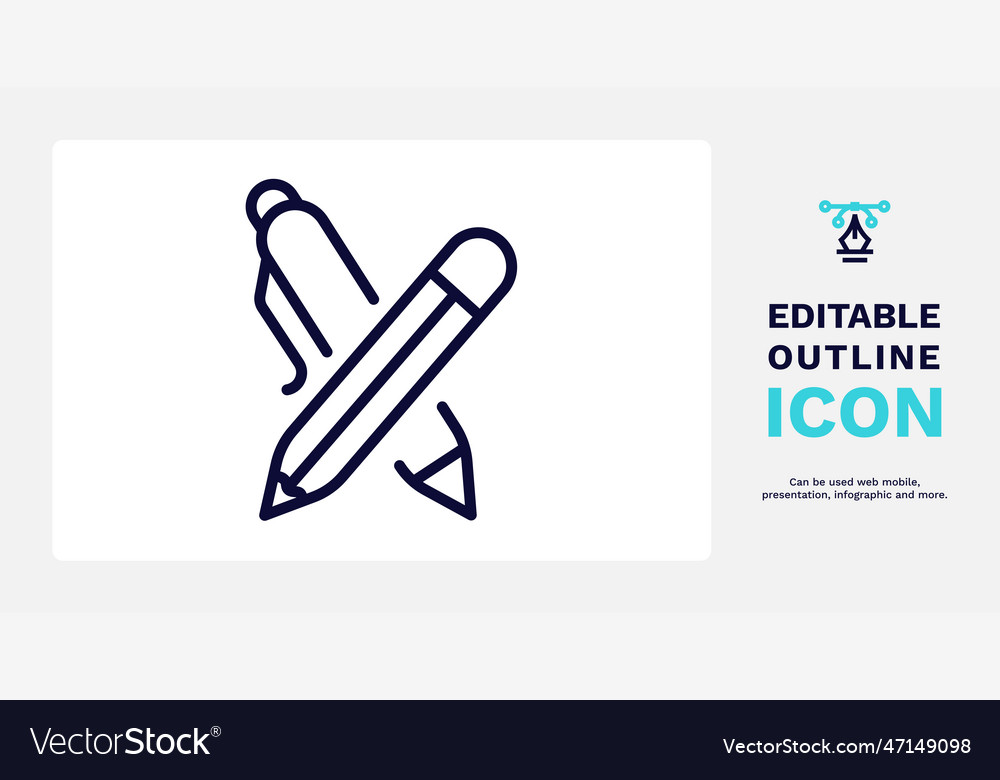 Writing tool icon thin line