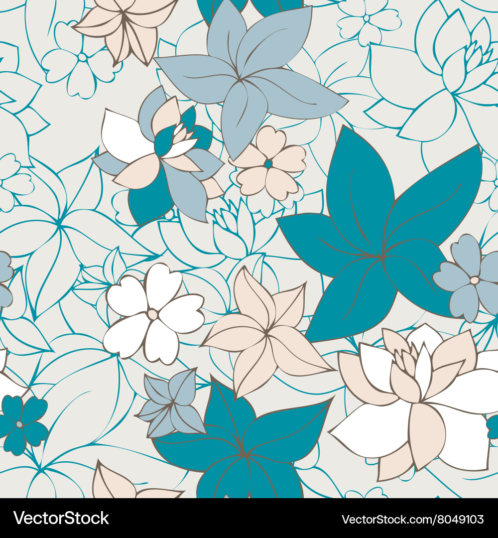 Abstract seamless pattern with flowers Royalty Free Vector
