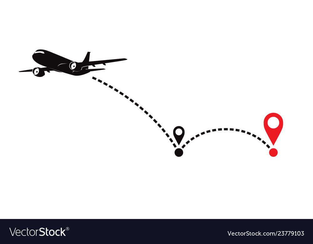 Airplane Flight Route Line Path