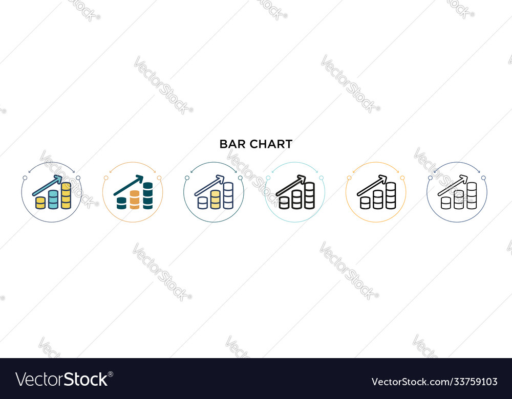 Bar-Diagramm-Symbol in gefüllter dünner Linie Umriss