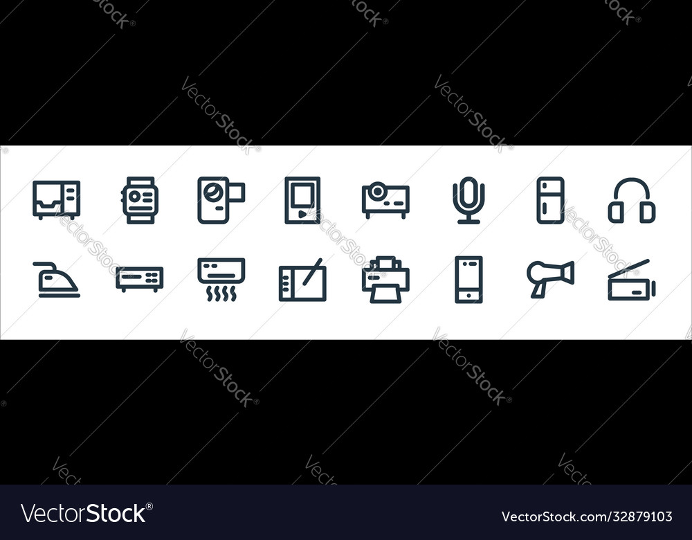 Electronics line icons linear set quality