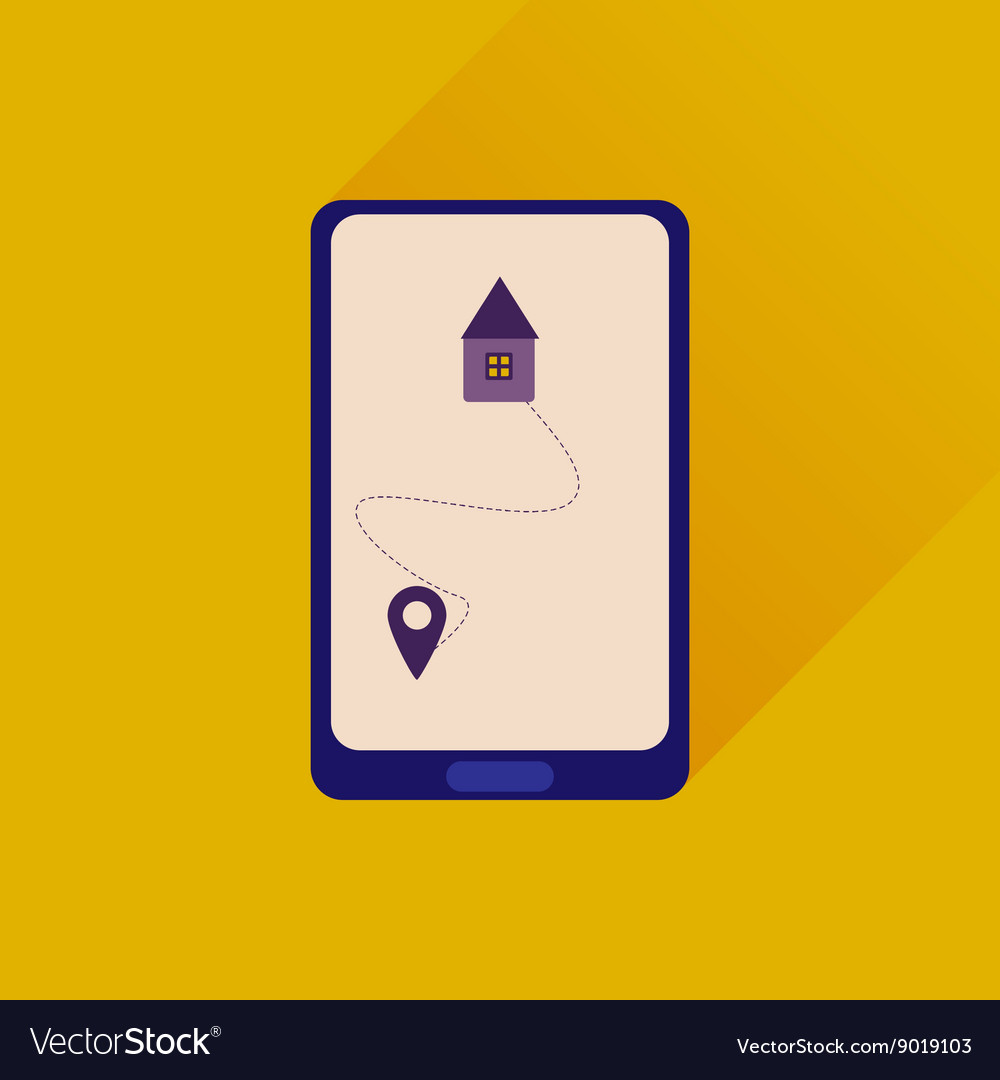 Flat web icon with long shadow mobile navigation