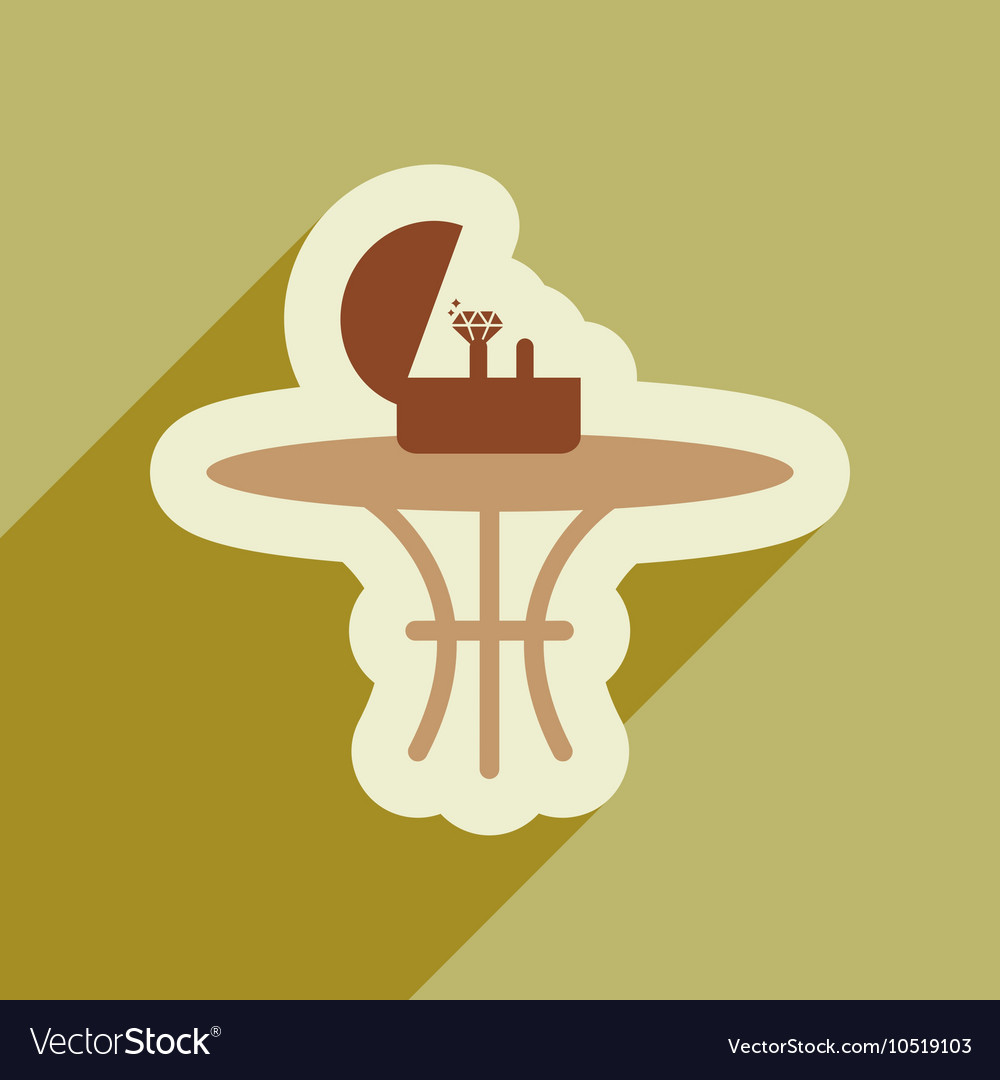 Flat web icon with long shadow ring in box