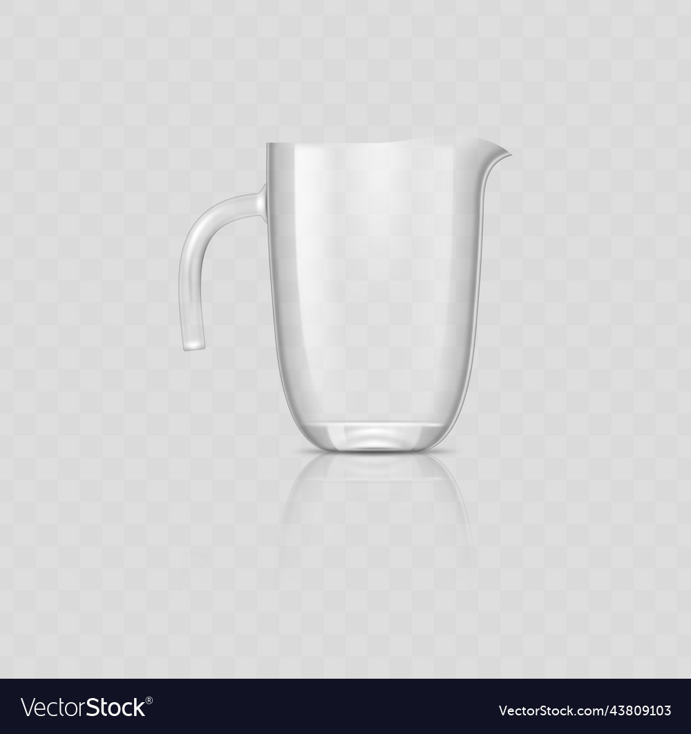 Glass jug 3d realistic icon empty pitcher