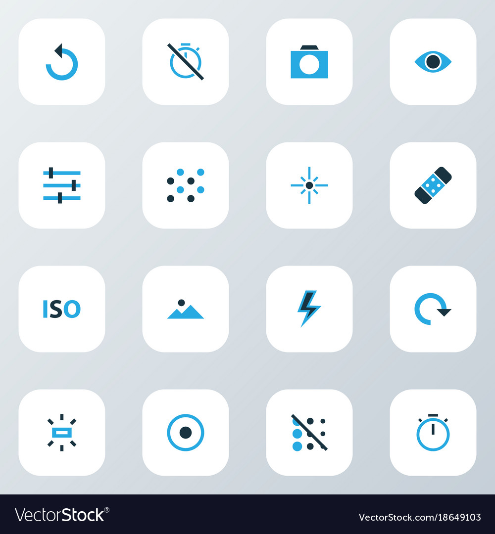 Image colorful icons set with refresh setting