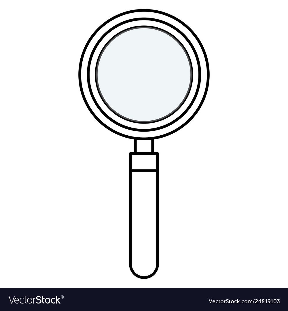 Magnifying glass symbol in black and white Vector Image