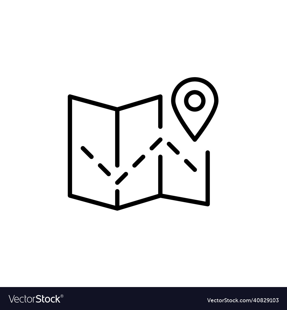 Path tracking on a map location pointer vector image Path tracking on a map location pointer