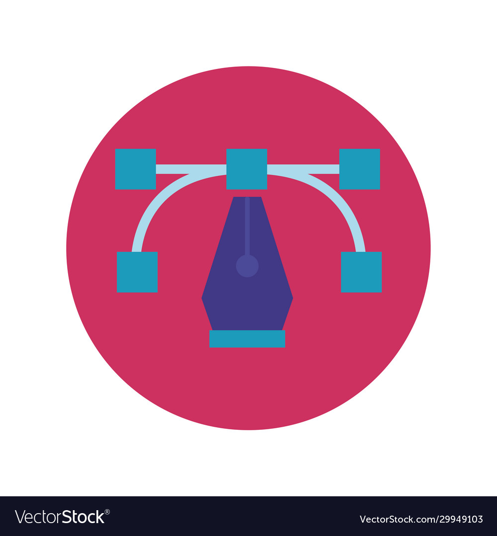 Pen pointer designer block and flat style icon
