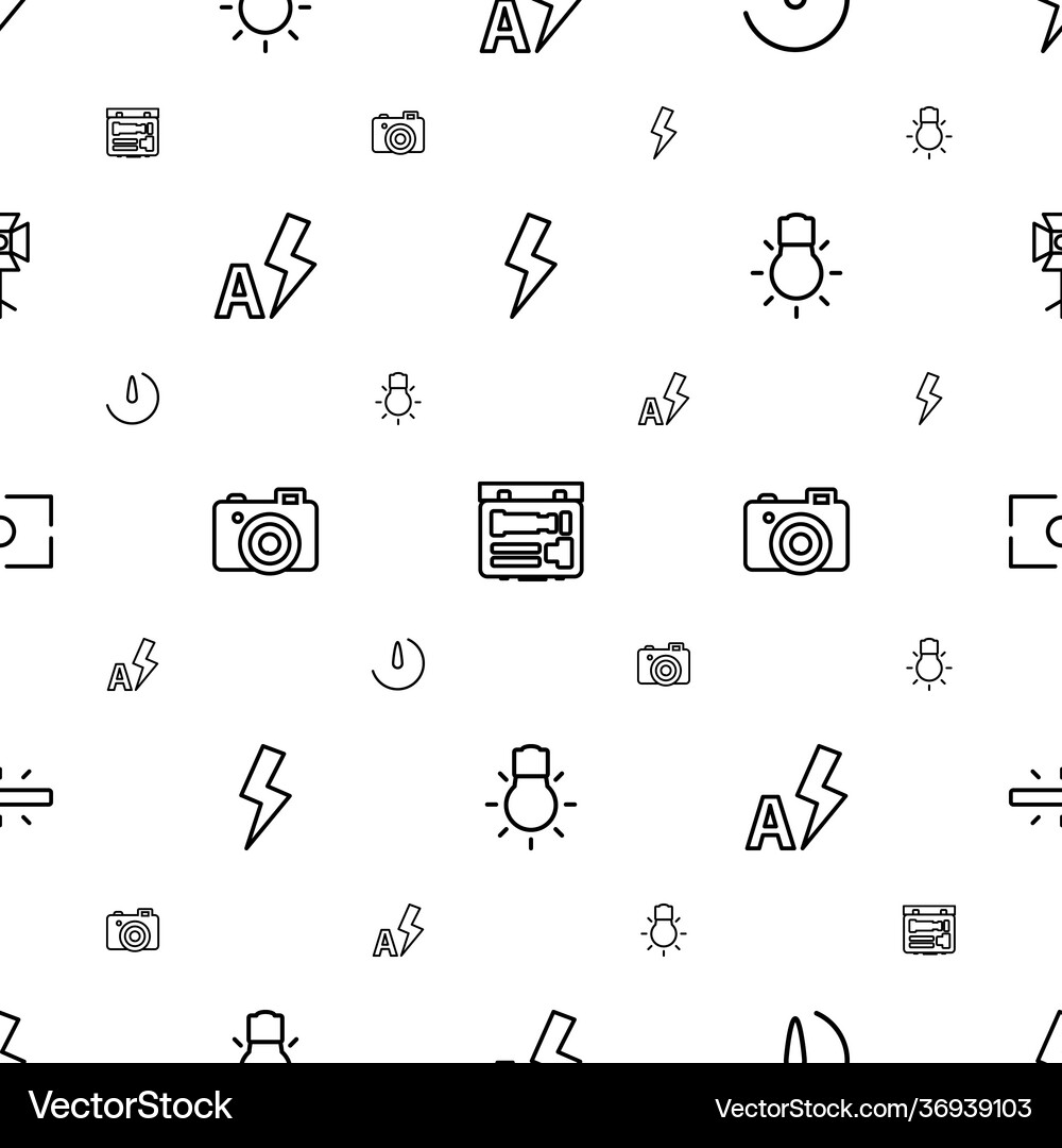 Photographer icons pattern seamless white Vector Image