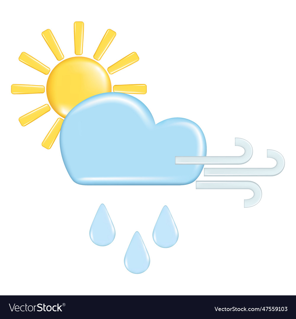 Realistic 3d design of weather forecast elements
