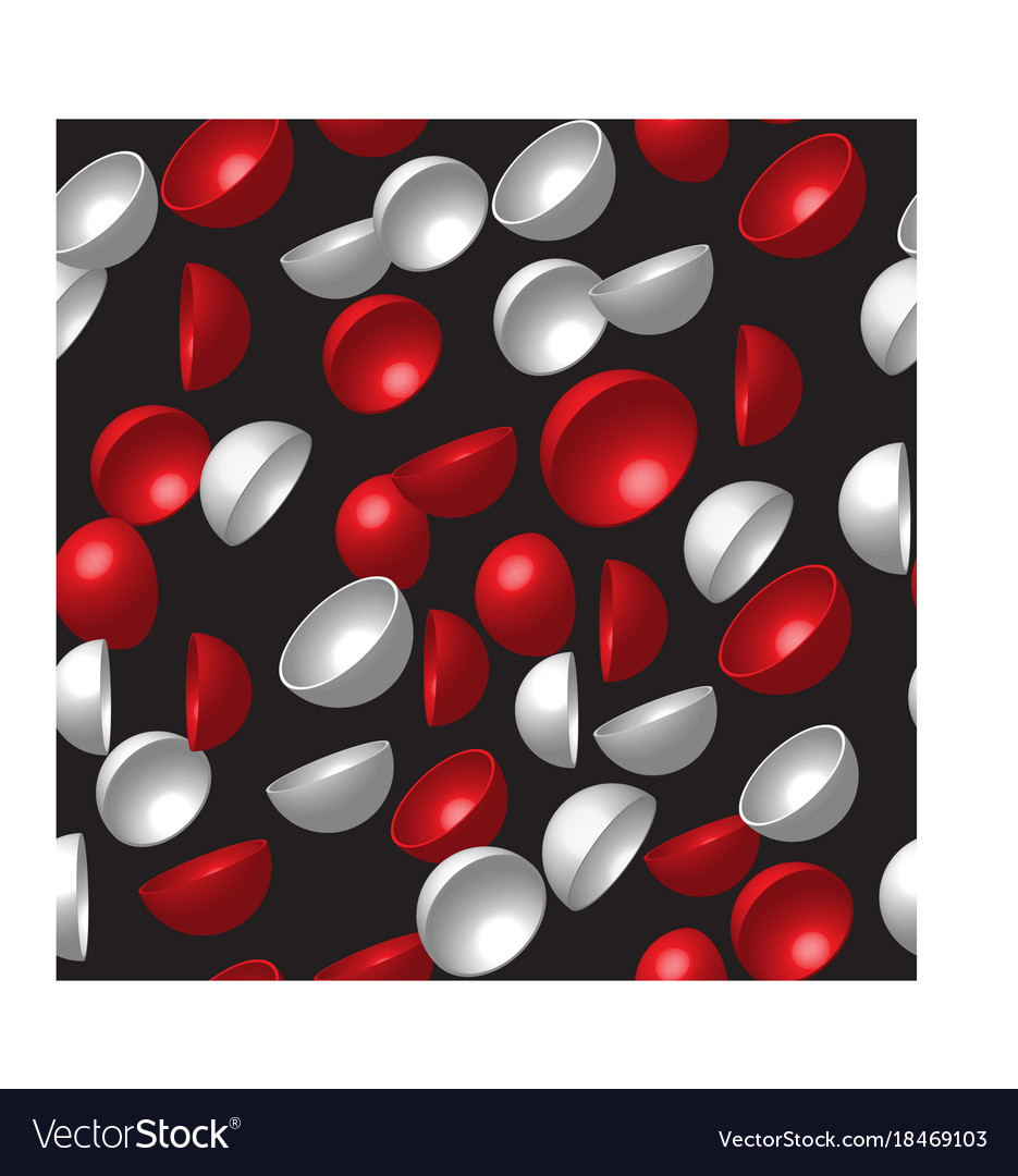 Rote weiße Halbkugeln nahtloses Muster