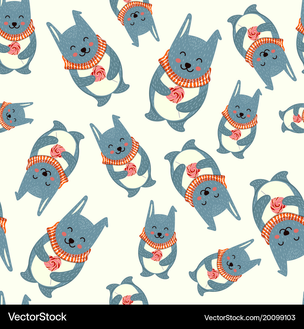 Seamless pattern with teddy bear Royalty Free Vector Image
