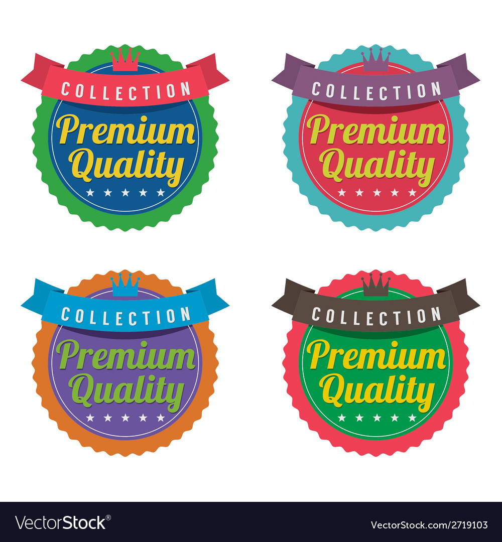 Set of colorful round labels