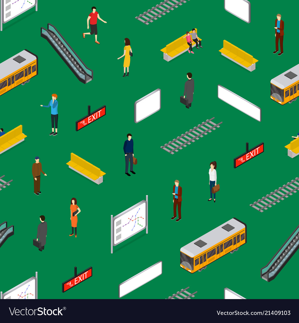 Subway station seamless pattern background vector image Subway station seamless pattern background