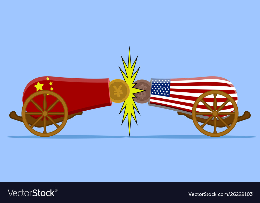 Usa vs china trade war Royalty Free Vector Image