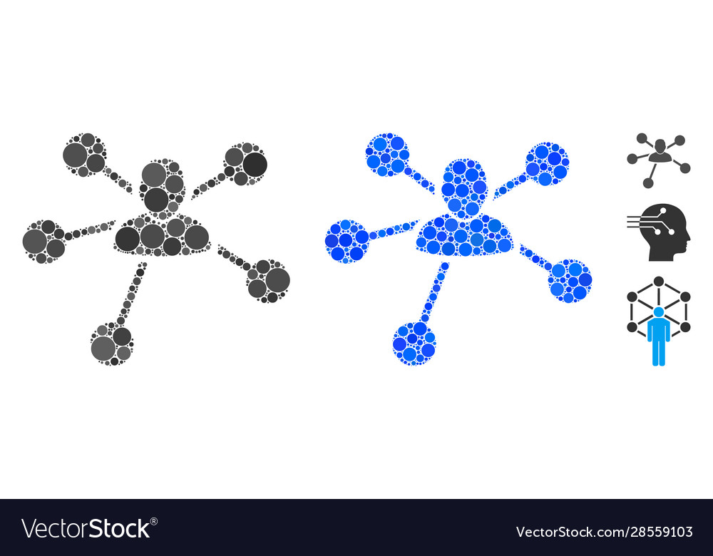 User relations composition icon circle dots Vector Image User relations composition icon circle dots