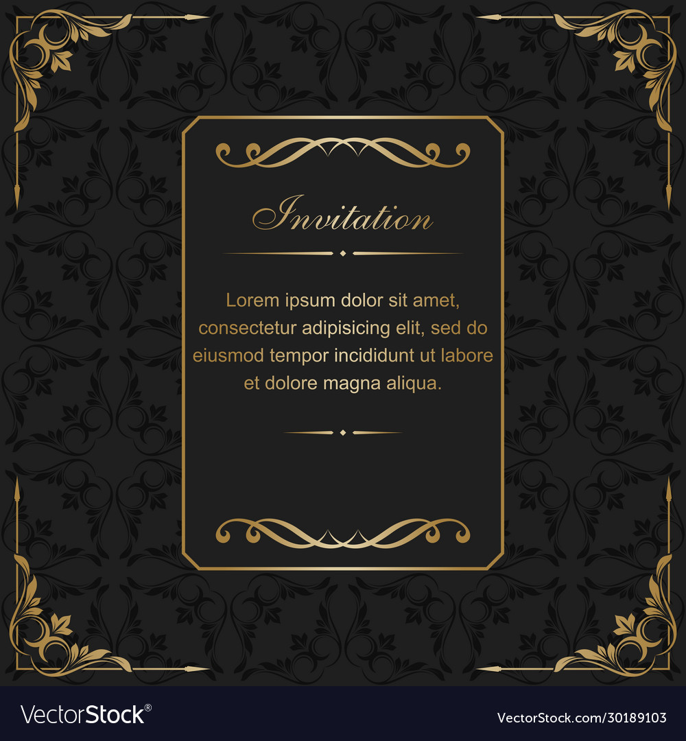 Vintage invitation card template for greeting